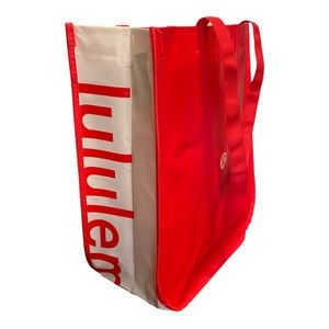 Lululemon Reusable Large Red and White Tote Bag, New